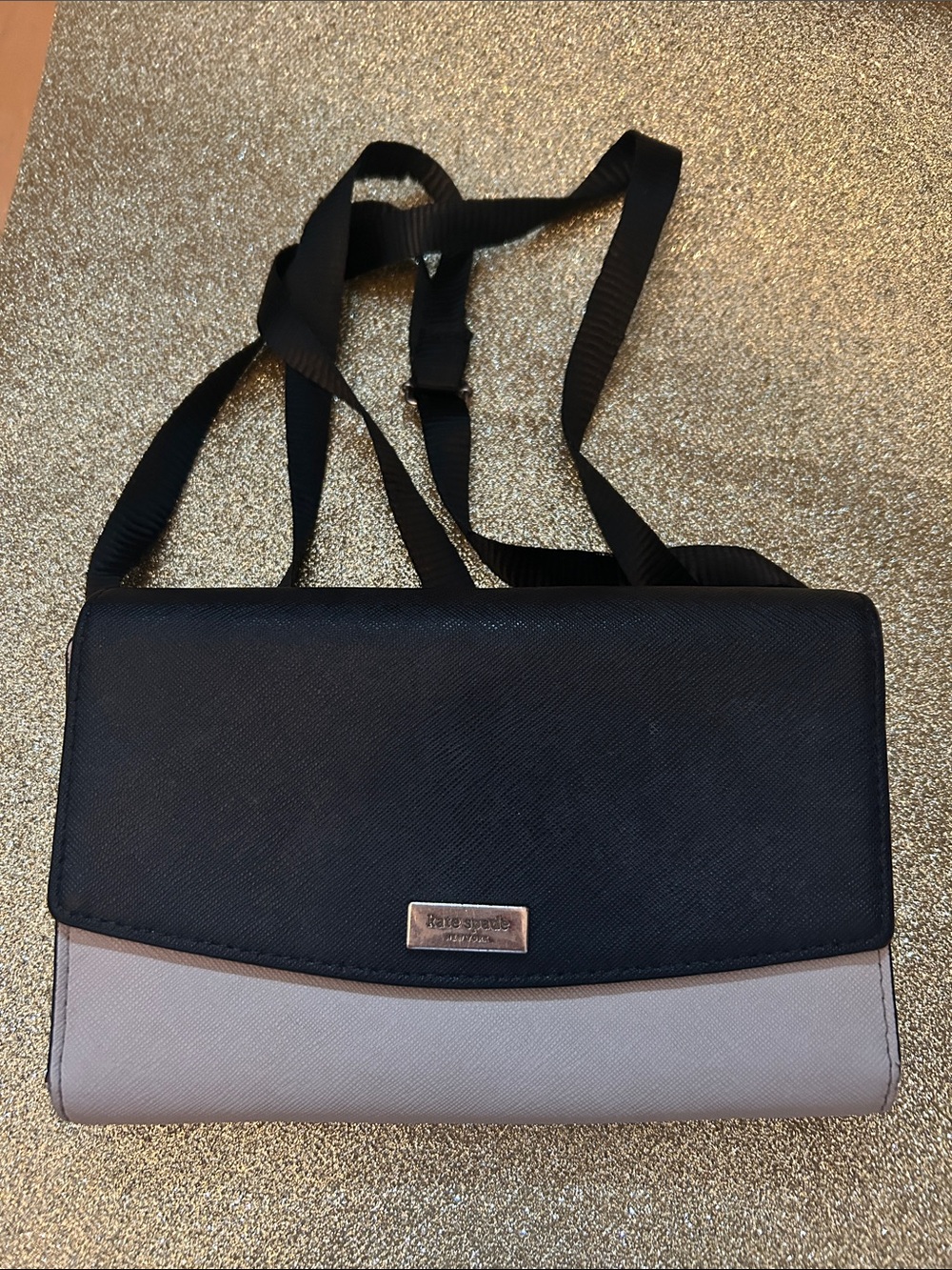 kate spade Black and Taupe Crossbody Shoulder Bag